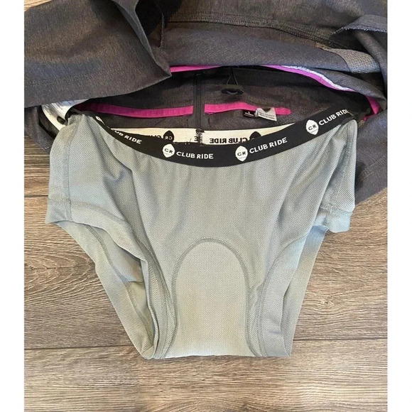Club Ride Cycling Skirt Detachable Padded Bottoms Gray Small S - Picture 5 of 6